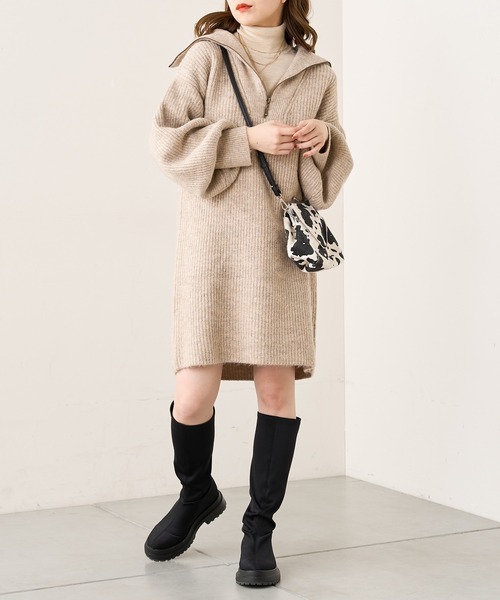 「Chico」 ニットワンピース FREE ベージュ レディース_画像2