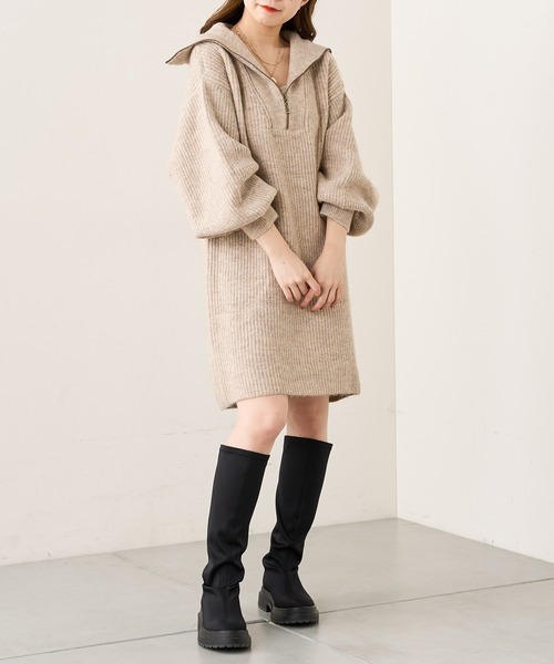 「Chico」 ニットワンピース FREE ベージュ レディース_画像6