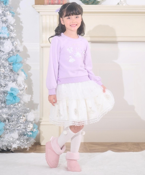 mezzo piano トレーナー バレエ刺しゅう トレーナー キッズ 子供服