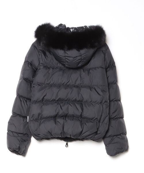 【美品】DUVETICA デュベティカ ダウンブラックラビットファー　42 DUVETICA（デュベティカ） ダウンジャケット 42 ブラック レディース