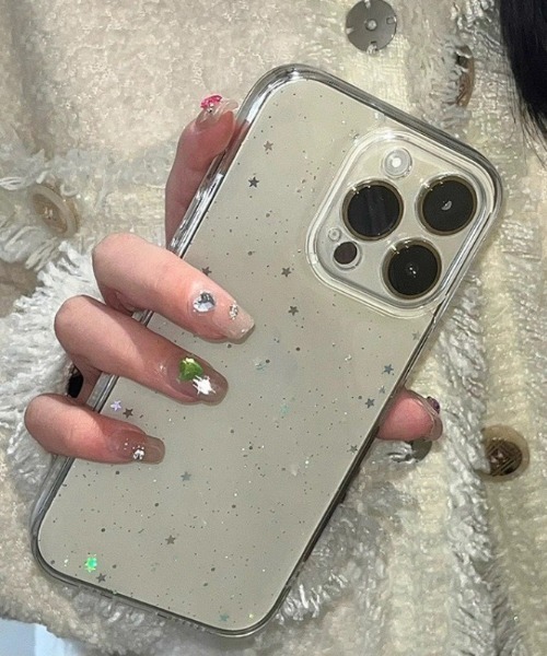 スマホケース キラキラ スター ラメ入り クリア iPhone ケース 13.13