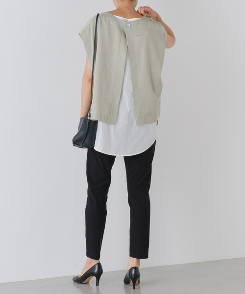 「BEARDSLEY」 クロップドパンツ 1 ホワイト レディース ワイドパンツ パンツ ジャージーワイドパンツ レディース