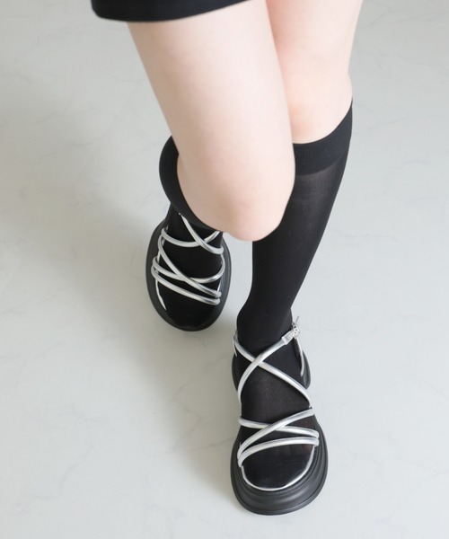 「VIVIAN」 フラットサンダル LL ブラック レディース_画像9