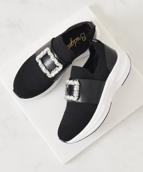 スニーカー 「Bridget Birkin」ビジューバックルニットスニーカー(565013) レディース