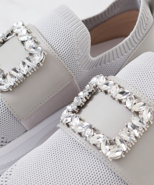 スニーカー 「Bridget Birkin」ビジューバックルニットスニーカー(565013) レディース_5