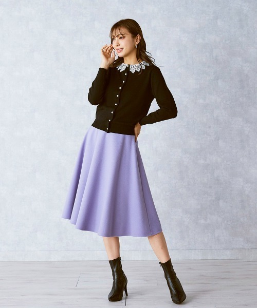 「QUEENS COURT」 ニットカーディガン M グレー レディース_画像6