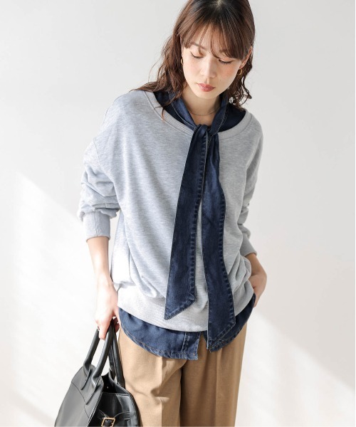 ブラウス シャツ 夏 ボウタイ デニムシャツ レディース : ZOZOTOWN