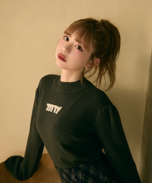「TITTY&CO.」 長袖ニット FREE チャコールグレー レディース_画像9