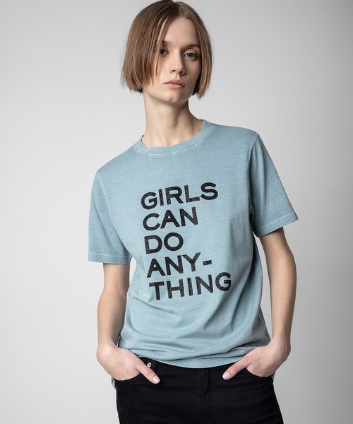 「ZADIG&VOLTAIRE」 半袖Tシャツ L ブルー レディース_画像3