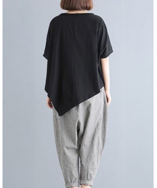 Sally Lunn tシャツ 半袖 ゆるアシンメトリートップス レディース
