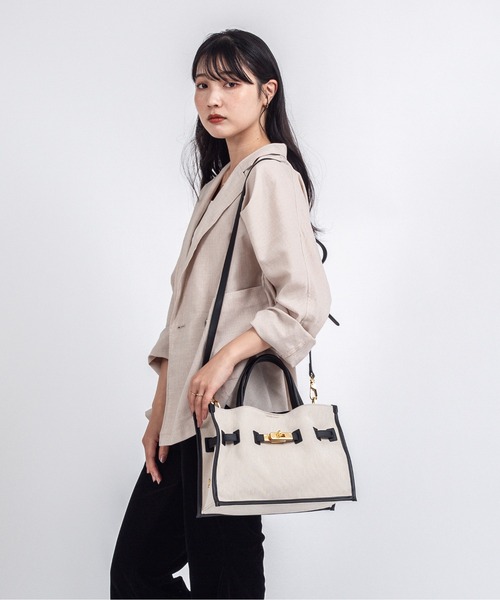 VIOLAd'ORO ハンドバッグ キャンバス×レザー VIOLAd'ORO（ヴィオラドーロ） トートバッグ 「VIOLAd'ORO/ヴィオラ