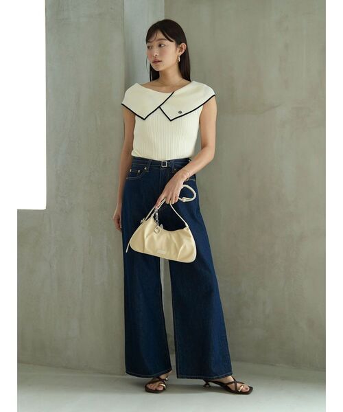 ニット セーター アシメカラーネックニット 「夏服」 レディースの画像