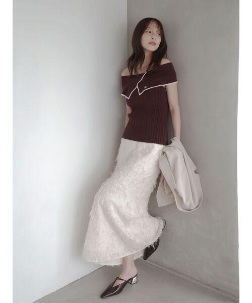 ニット セーター アシメカラーネックニット 「夏服」 レディースの画像