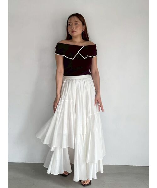 ニット セーター アシメカラーネックニット 「夏服」 レディースの画像