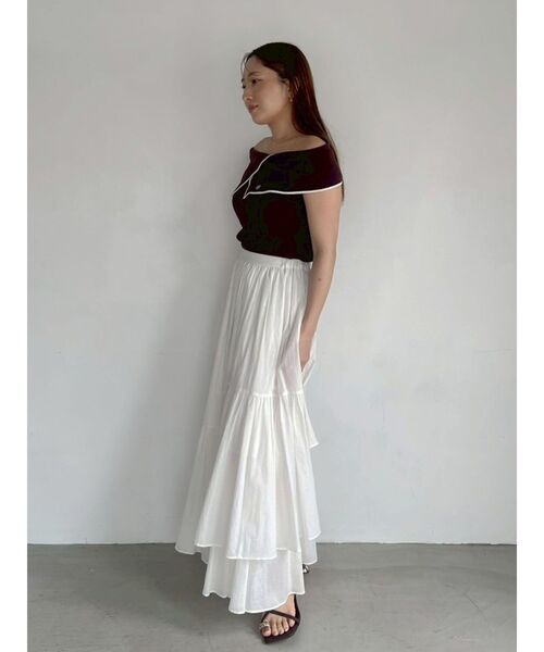 ニット セーター アシメカラーネックニット 「夏服」 レディースの画像