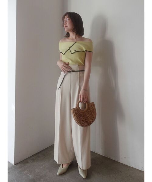 ニット セーター アシメカラーネックニット 「夏服」 レディースの画像