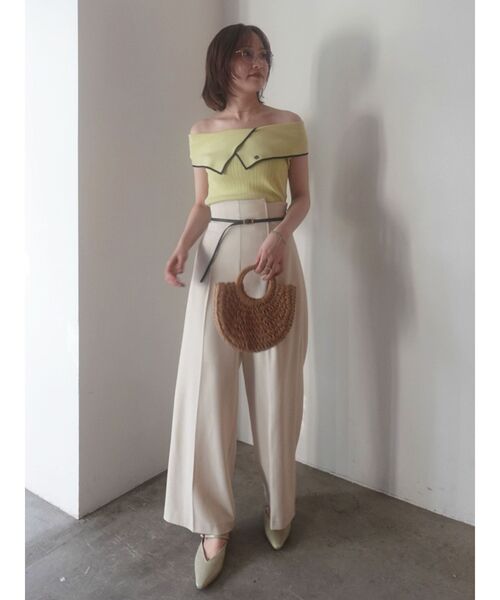 ニット セーター アシメカラーネックニット 「夏服」 レディースの画像