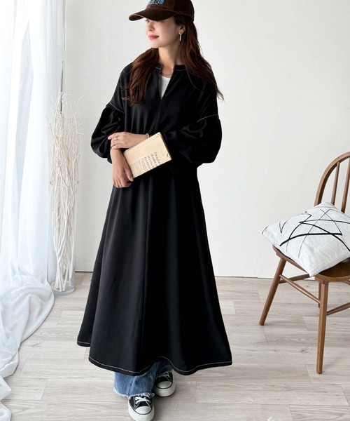 「classicalelf」 長袖ワンピース MEDIUM ネイビー レディース_画像7