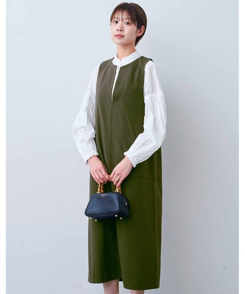 「Live in comfort」 サロペットスカート NM アイボリー レディース_画像8