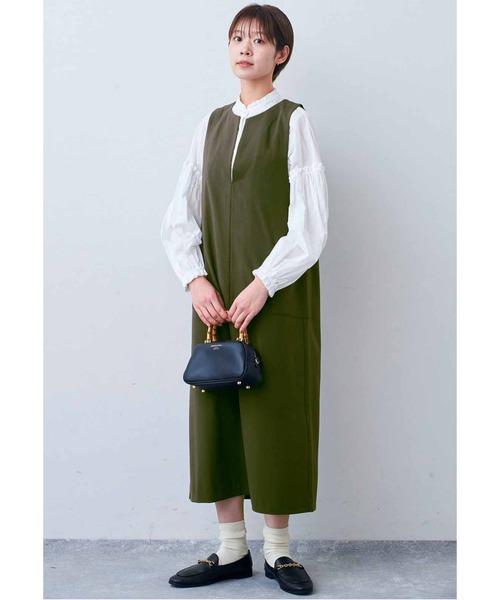 「Live in comfort」 サロペットスカート NM アイボリー レディース_画像9