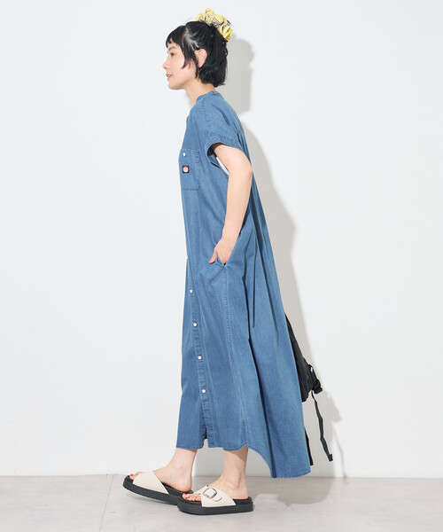ワンピース 夏 RED KAP/レッドキャップ リヨセルデニム フレンチスリーブ ワンピース/デニムシャツワンピース | FREAK'S STORE | 05