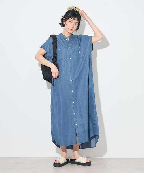 ワンピース 夏 RED KAP/レッドキャップ リヨセルデニム フレンチスリーブ ワンピース/デニムシャツワンピース | FREAK'S STORE | 08