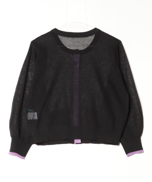 「EGLANTINE」 カーディガン 40 ネイビー×ホワイト レディース_画像2