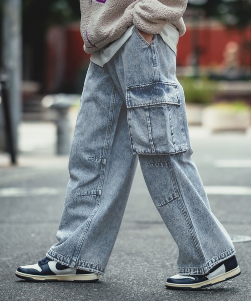 「SIDEWAY STANCE」 デニムパンツ LARGE ブラック メンズ_画像4