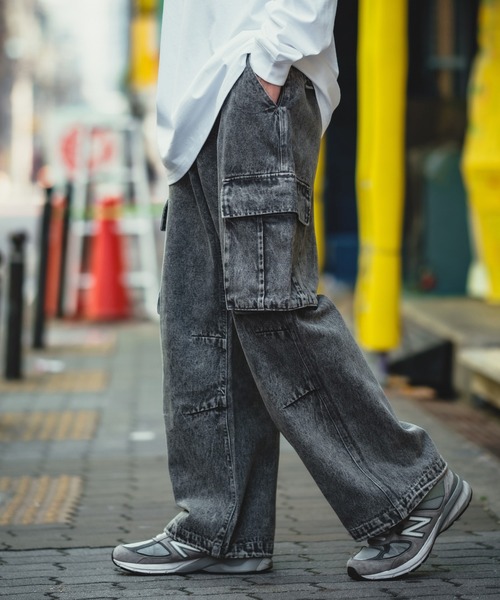 「SIDEWAY STANCE」 デニムパンツ LARGE ブラック メンズ_画像9