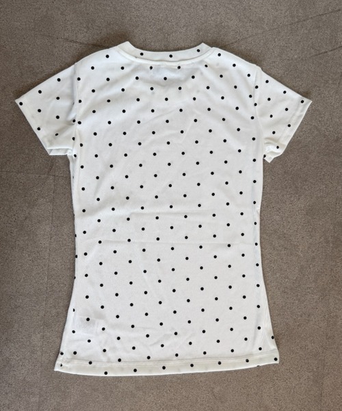 tシャツ 半袖 ロゴプリントTシャツ ドット柄ピチT レディース