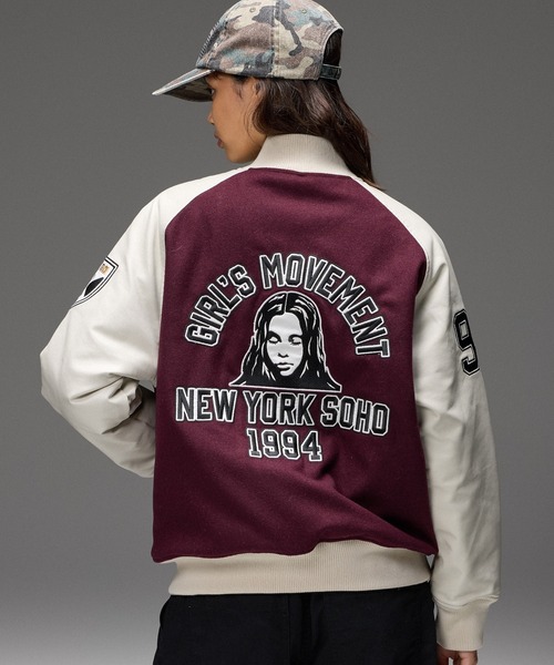 X-girl（エックスガール） スタジャン FACE PATCH STADIUM JACKET