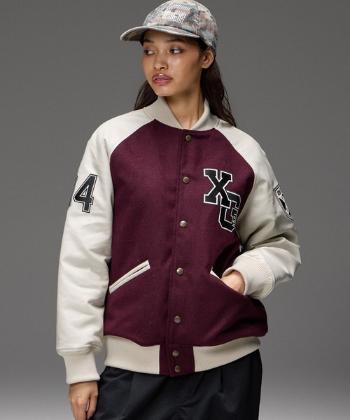 X-girl（エックスガール） スタジャン FACE PATCH STADIUM JACKET