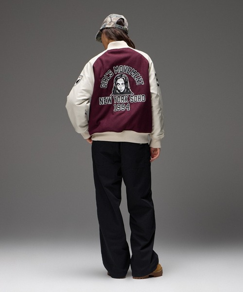 X-girl（エックスガール） スタジャン FACE PATCH STADIUM JACKET