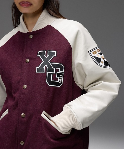 X-girl（エックスガール） スタジャン FACE PATCH STADIUM JACKET