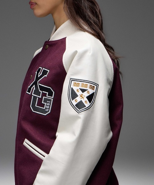X-girl（エックスガール） スタジャン FACE PATCH STADIUM JACKET