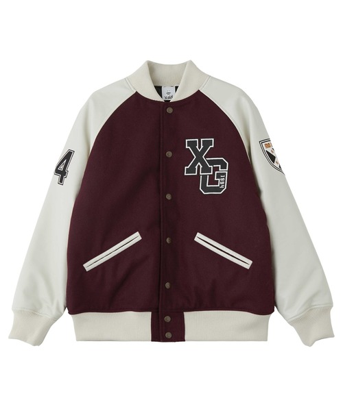 美品X-girl スタジャン X-girl（エックスガール） スタジャン FACE PATCH STADIUM JACKET