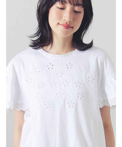 Samansa Mos2（サマンサモスモス） tシャツ 半袖 カットワーク刺繍