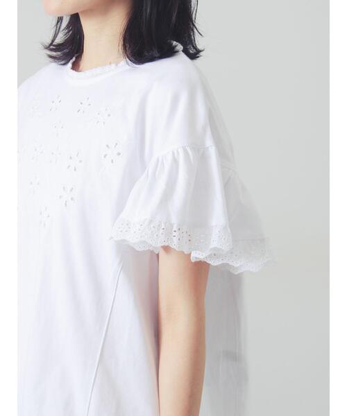 Samansa Mos2（サマンサモスモス） tシャツ 半袖 カットワーク刺繍