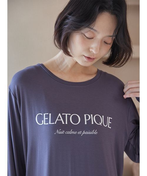 gelato pique（ジェラートピケ） パジャマ ルームウェア レーヨンロゴ