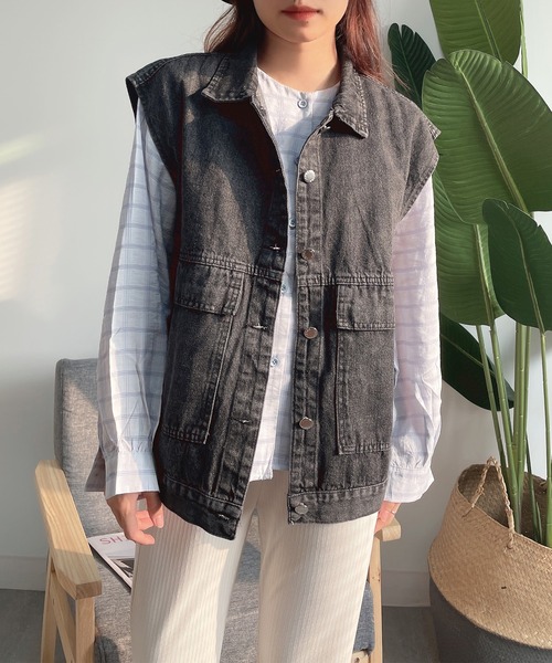 美品♡DES PRES デプレ　インディゴ　デニムジレ　ベスト　トレンチジレ 楽天市場】デニム ベスト レディース ノースリーブ ロングジレ