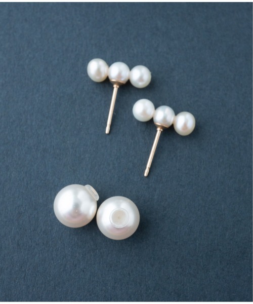 Meach.　ミーチ　K18シンプルピアス Meach. ピアス 「Meach.」K18 ・3連パールピアス/パール