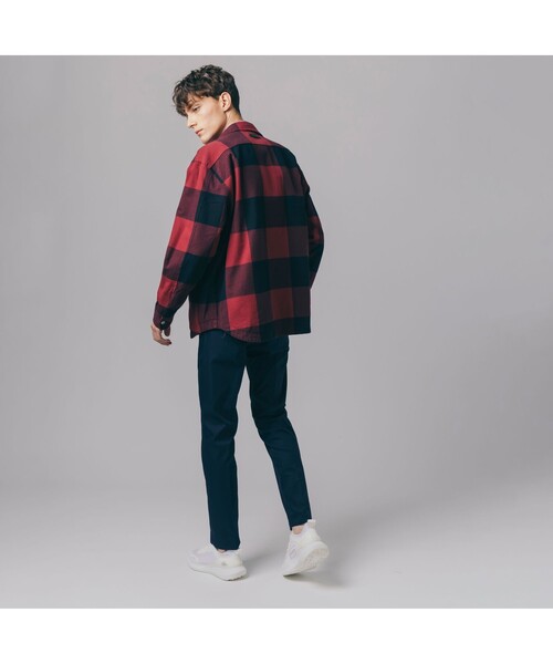 LACOSTE シャツ プレーン×バッファローチェックリバーシブル