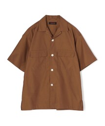 CABaN シャツ コットンシャンブレー ダブルポケット半袖シャツ