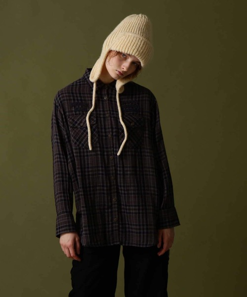 ブラウス シャツ DOUBLE GAUZE EMBROIDERY SHIRT/ ダブルガーゼ刺繍シャツ レディース