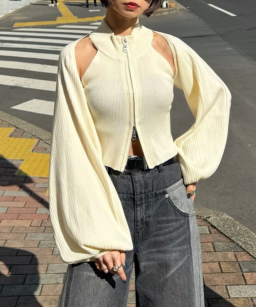 PAGEBOY ニット セーター ダブルZIPニットボレロSET レディース