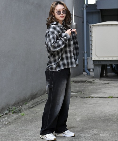 定価¥12100 ichi オンブレチェック オーバーワークシャツ 新品 BEAMS BEAMS格紋開領襯衫（襯衫/襯衫休閒襯衫）郵購 | BEAMS