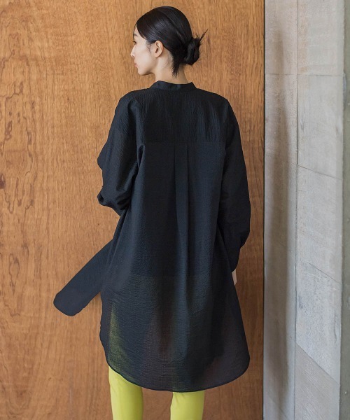 la.f（ラ・エフ） ブラウス シャツ エアーリップルチュニックシャツ