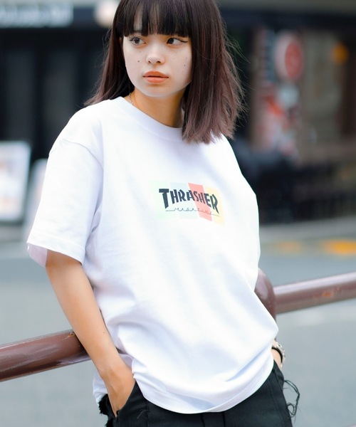 THRASHER tシャツ 4C BOX LOGO S/S T-SHIRTS/スラッシャー5.6