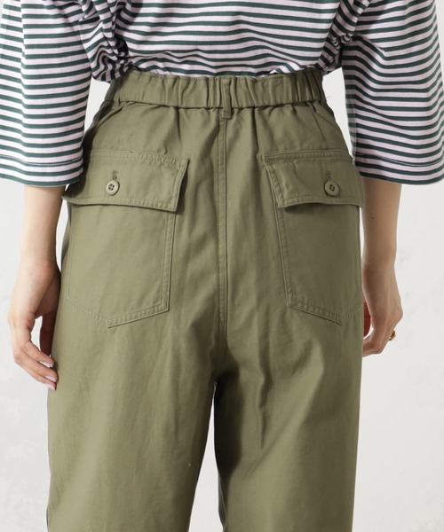 UNITED ARROWS バックサテン生地ベイカーパン　M オリーブ日本製 1200024F1584_m1_a016.jpg