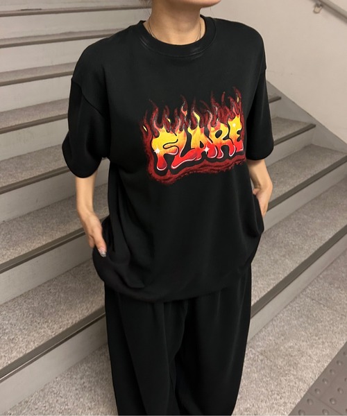 tシャツ 裏毛アソートロゴプリントトップス「SETUP着用可能